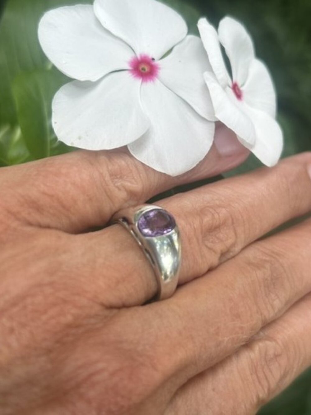 KABANA KBN Sterling Silver Faceted Amethyst RING